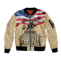 Montford Point Marines 1942-1949 Sleeve Zip Bomber Jacket The First Black Marines - Wonder Print Shop