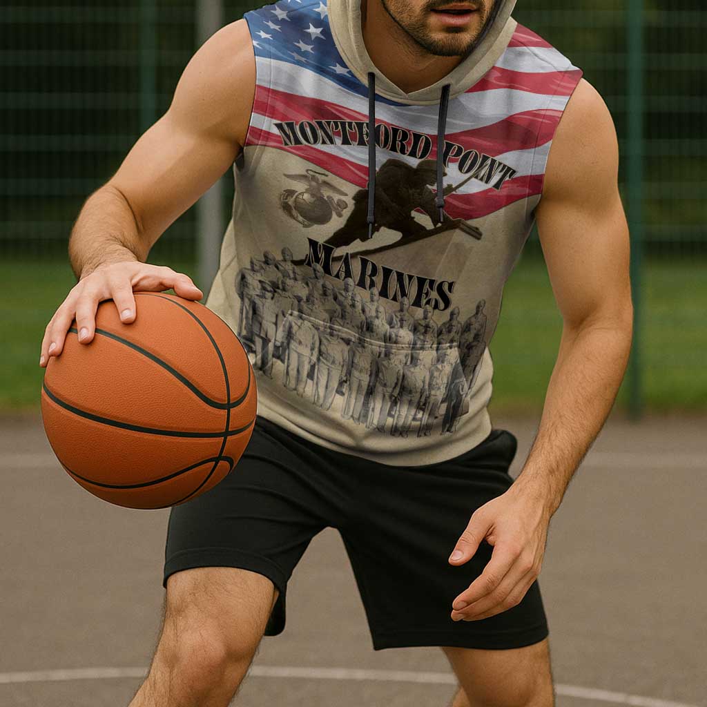 Montford Point Marines 1942-1949 Sleeveless Hoodie The First Black Marines - Wonder Print Shop