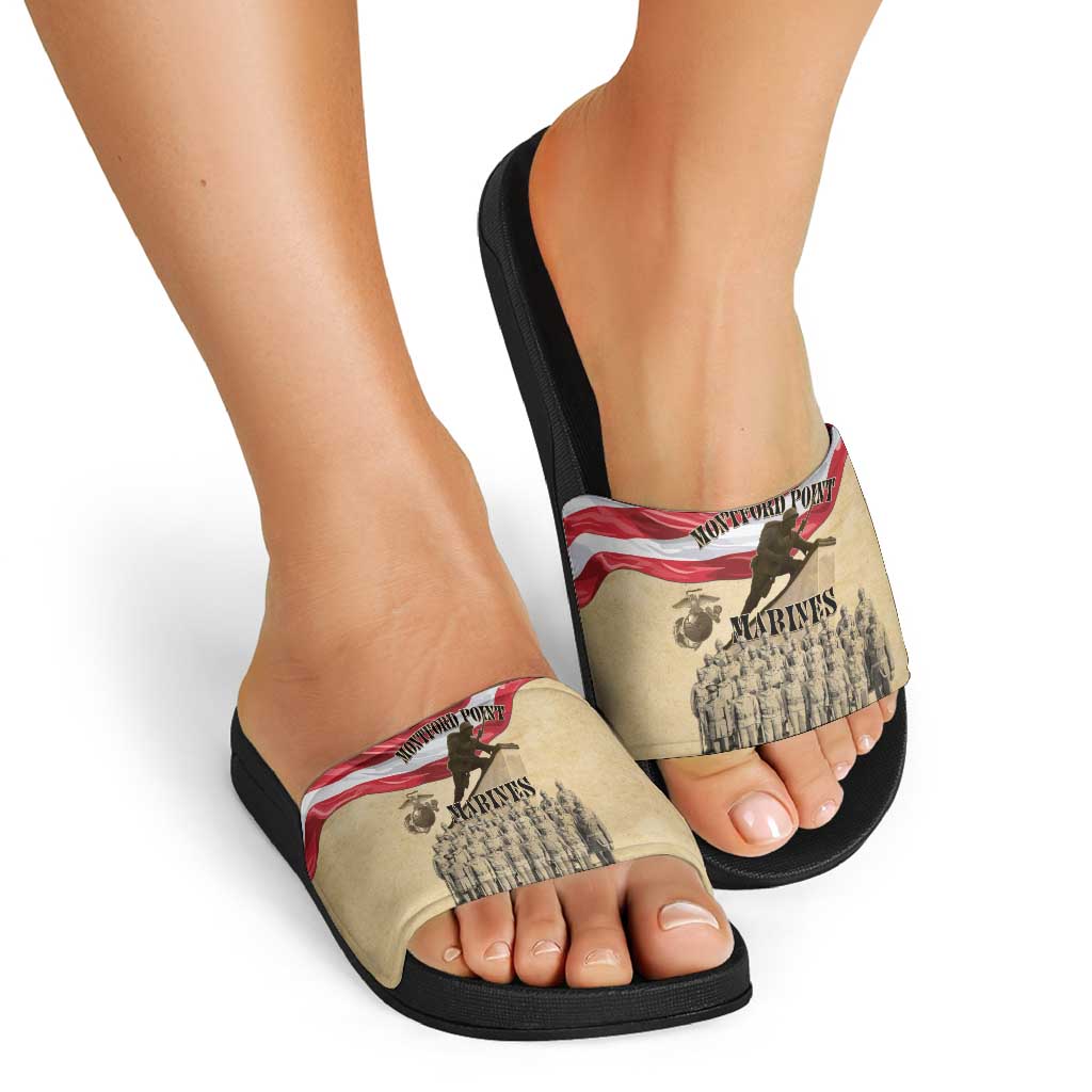 Montford Point Marines 1942-1949 Slide Sandals The First Black Marines - Wonder Print Shop