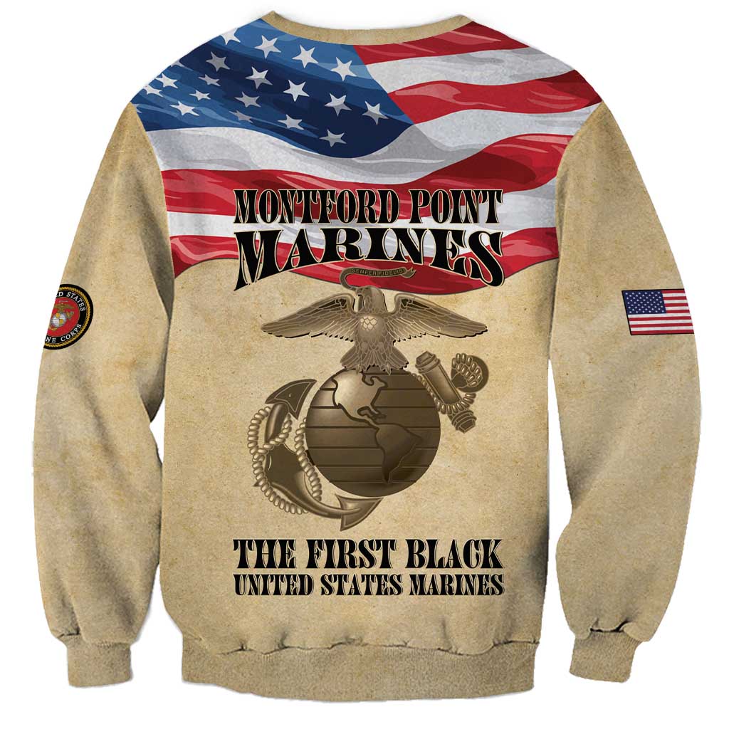 Montford Point Marines 1942-1949 Sweatshirt The First Black Marines - Wonder Print Shop