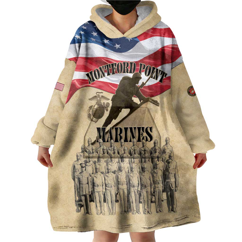 Montford Point Marines 1942-1949 Wearable Blanket Hoodie The First Black Marines - Wonder Print Shop