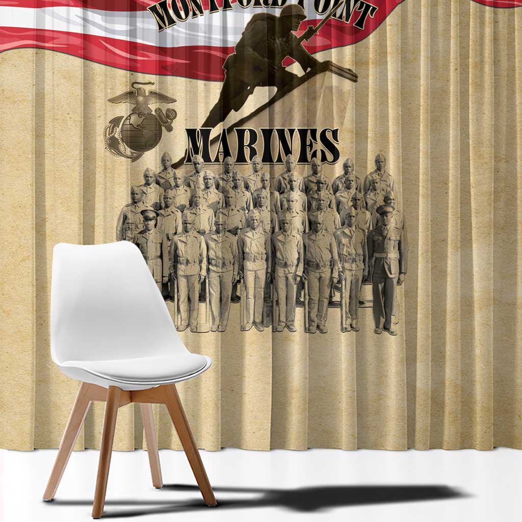 Montford Point Marines 1942-1949 Window Curtain The First Black Marines - Wonder Print Shop