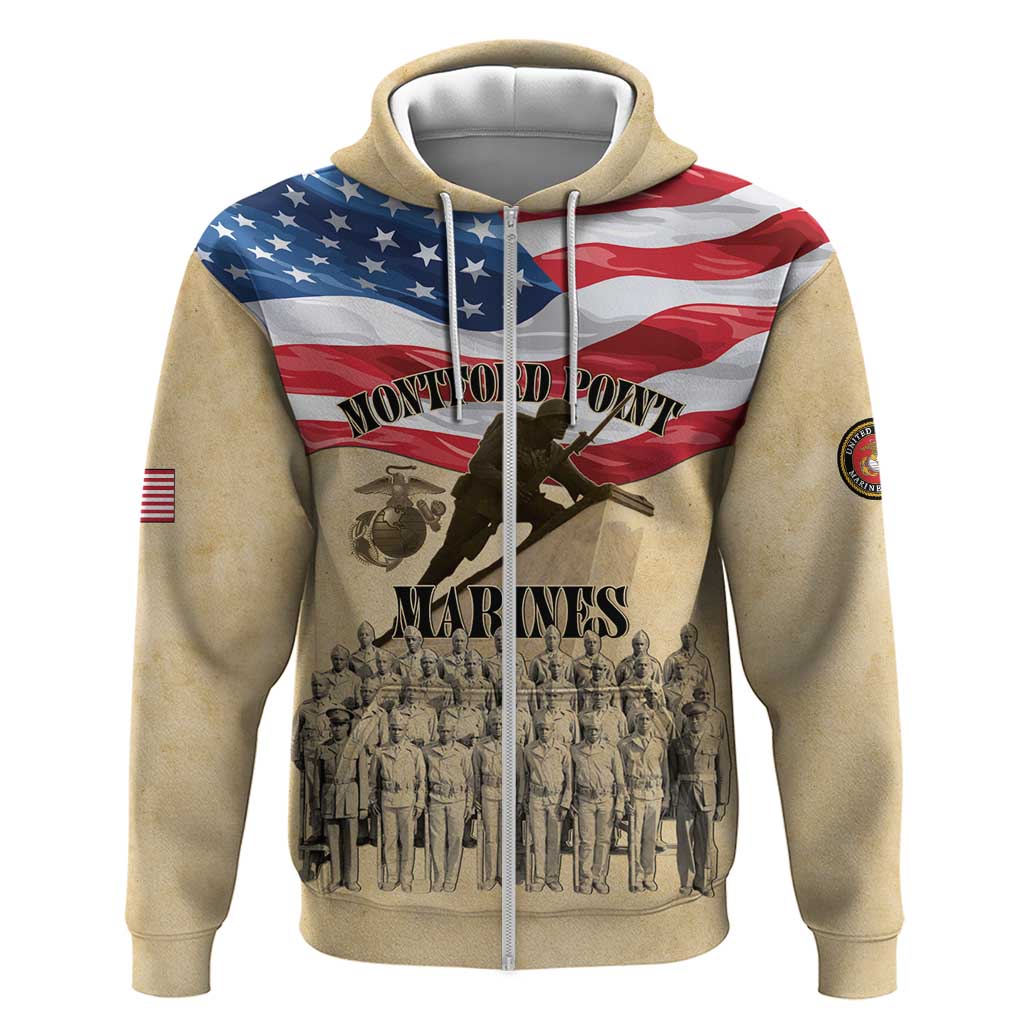 Montford Point Marines 1942-1949 Zip Hoodie The First Black Marines - Wonder Print Shop