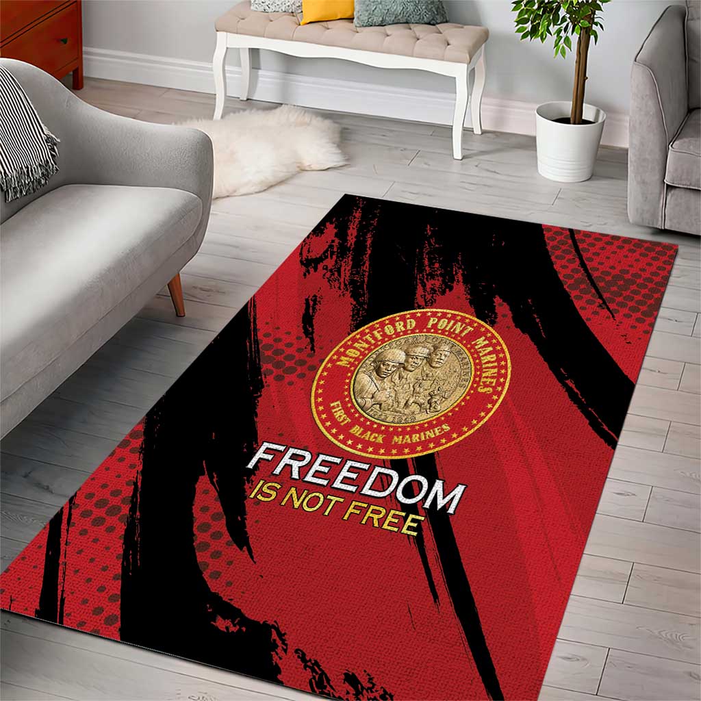 Proud to Honor Montford Point Marines Area Rug Freedom Is Not Free - Red - Wonder Print Shop