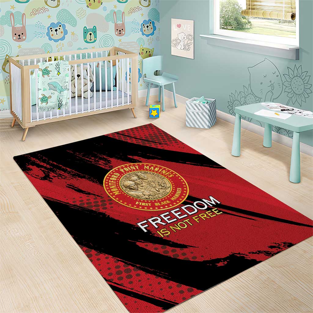 Proud to Honor Montford Point Marines Area Rug Freedom Is Not Free - Red - Wonder Print Shop