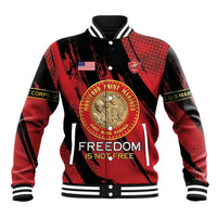 Personalized Proud to Honor Montford Point Marines Baseball Jacket Freedom Is Not Free - Red - Wonder Print Shop