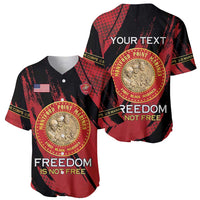 Personalized Proud to Honor Montford Point Marines Baseball Jersey Freedom Is Not Free - Red - Wonder Print Shop