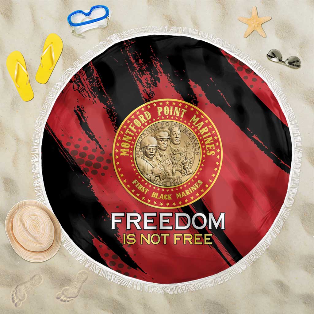 Proud to Honor Montford Point Marines Beach Blanket Freedom Is Not Free - Red - Wonder Print Shop