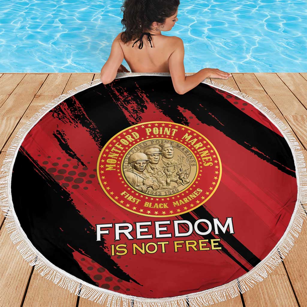 Proud to Honor Montford Point Marines Beach Blanket Freedom Is Not Free - Red - Wonder Print Shop