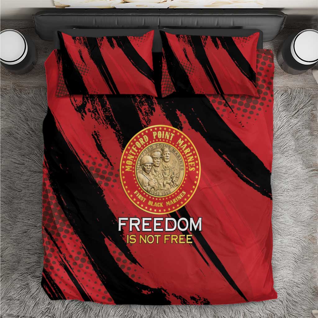 Proud to Honor Montford Point Marines Bedding Set Freedom Is Not Free - Red - Wonder Print Shop