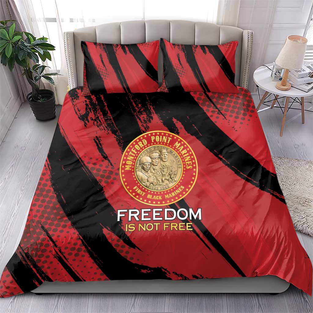 Proud to Honor Montford Point Marines Bedding Set Freedom Is Not Free - Red - Wonder Print Shop