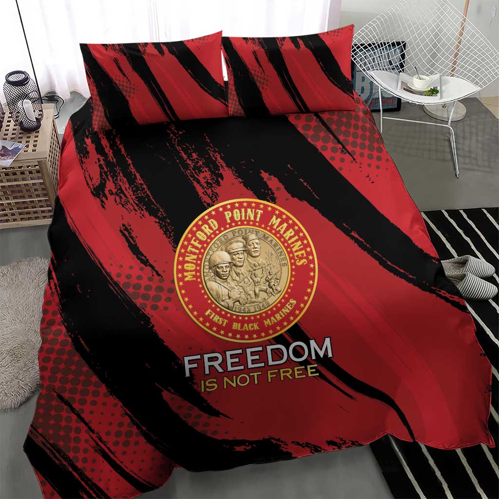 Proud to Honor Montford Point Marines Bedding Set Freedom Is Not Free - Red - Wonder Print Shop