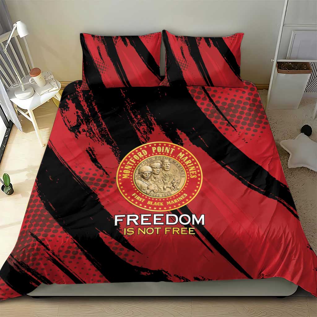 Proud to Honor Montford Point Marines Bedding Set Freedom Is Not Free - Red - Wonder Print Shop