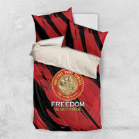 Proud to Honor Montford Point Marines Bedding Set Freedom Is Not Free - Red - Wonder Print Shop