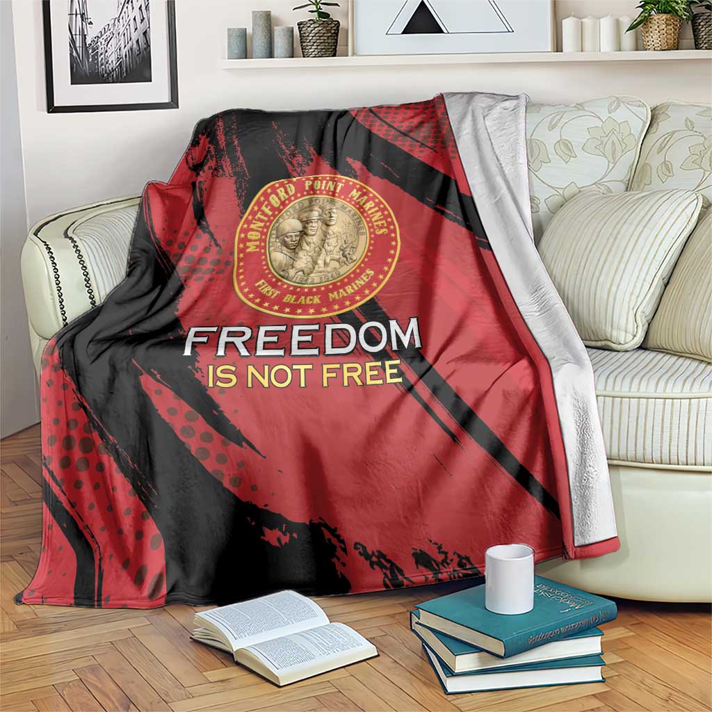 Proud to Honor Montford Point Marines Blanket Freedom Is Not Free - Red - Wonder Print Shop