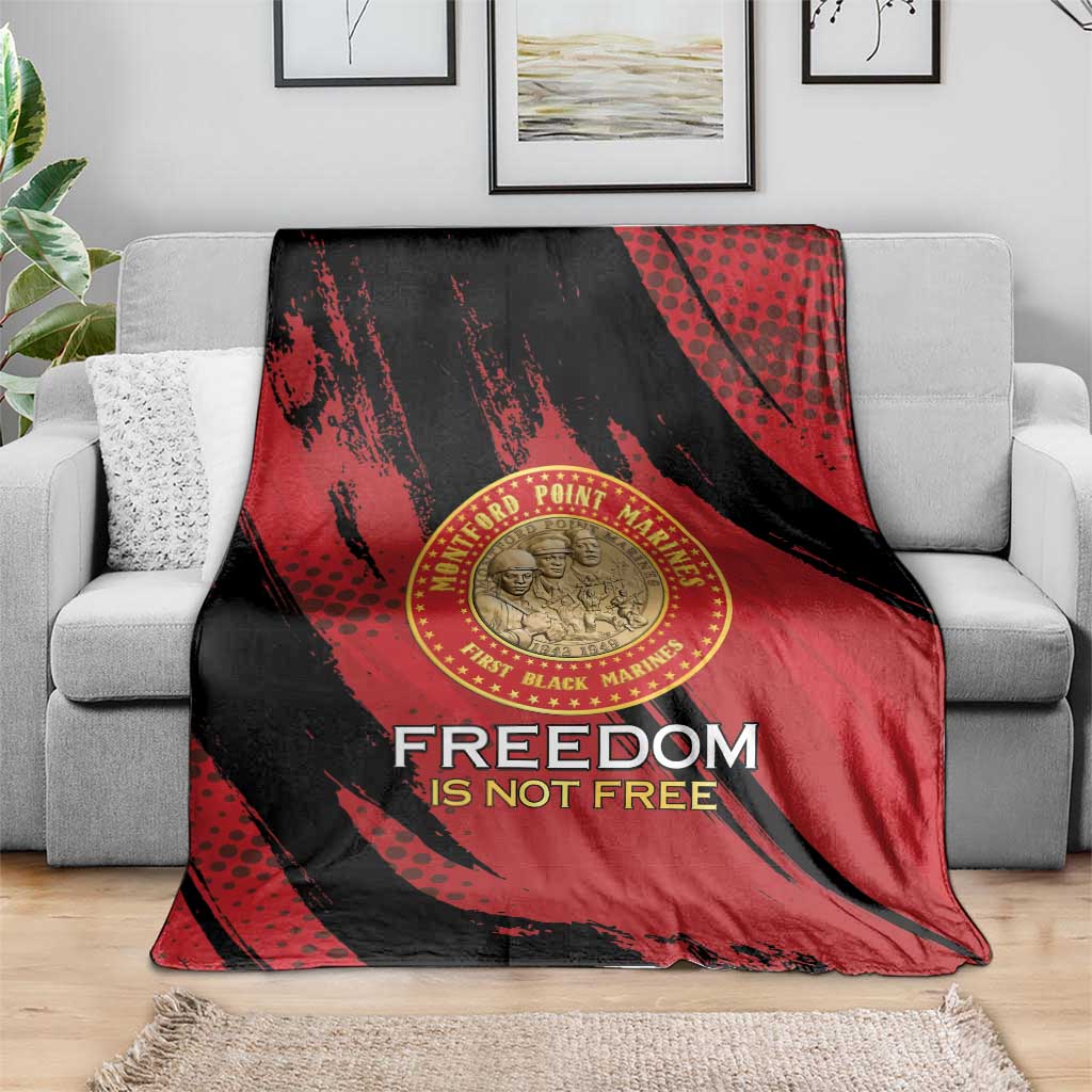 Proud to Honor Montford Point Marines Blanket Freedom Is Not Free - Red - Wonder Print Shop