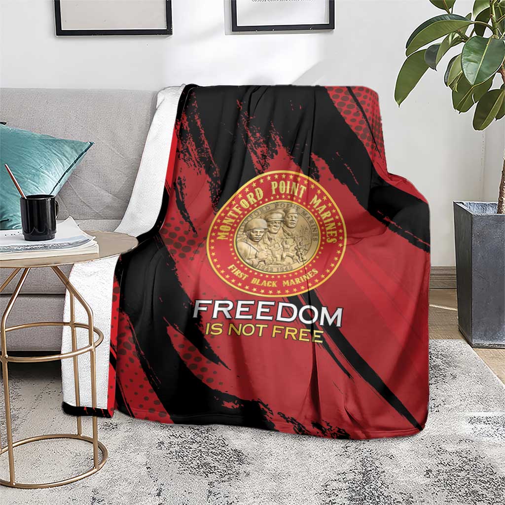 Proud to Honor Montford Point Marines Blanket Freedom Is Not Free - Red - Wonder Print Shop