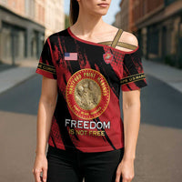 Personalized Proud to Honor Montford Point Marines Cross Shoulder Shirt Freedom Is Not Free - Red - Wonder Print Shop