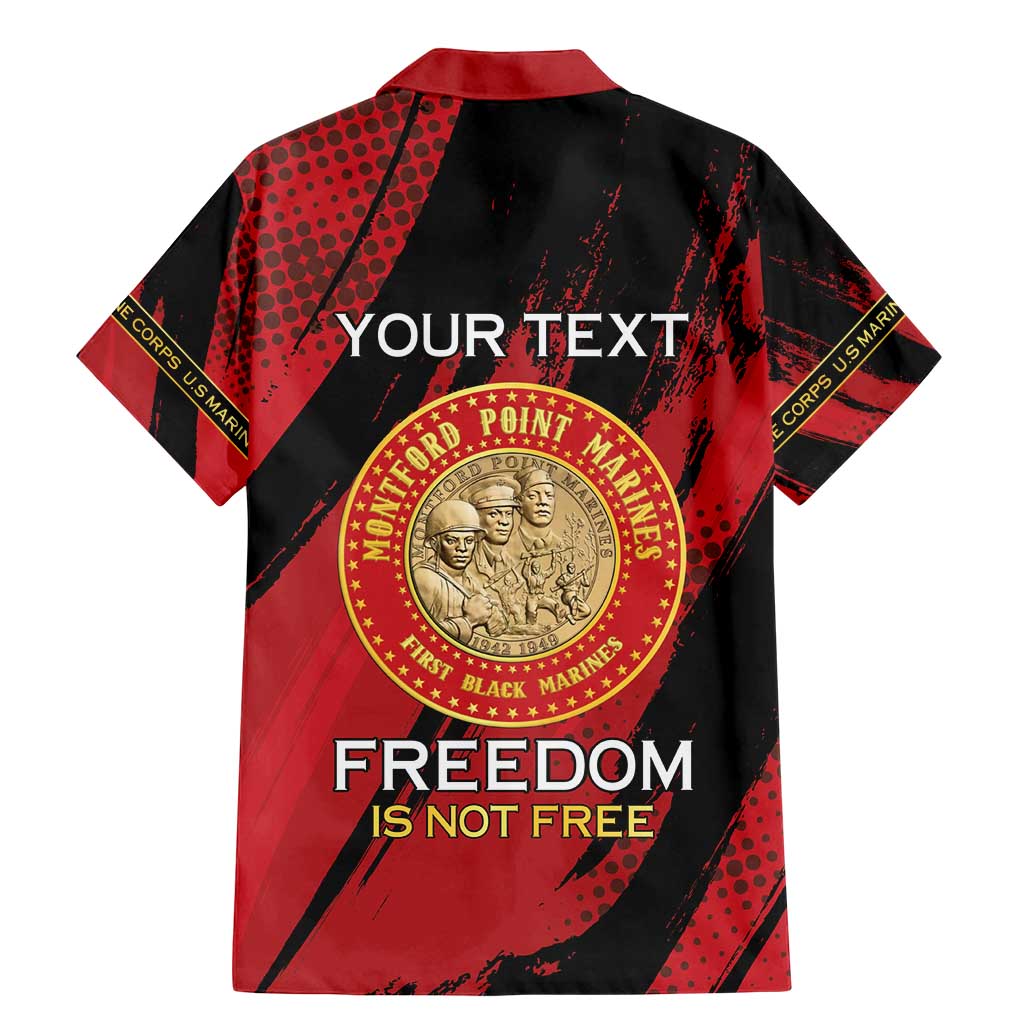 Personalized Proud to Honor Montford Point Marines Family Matching Mermaid Dress and Hawaiian Shirt Freedom Is Not Free - Red - Wonder Print Shop