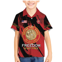 Personalized Proud to Honor Montford Point Marines Family Matching Mermaid Dress and Hawaiian Shirt Freedom Is Not Free - Red - Wonder Print Shop