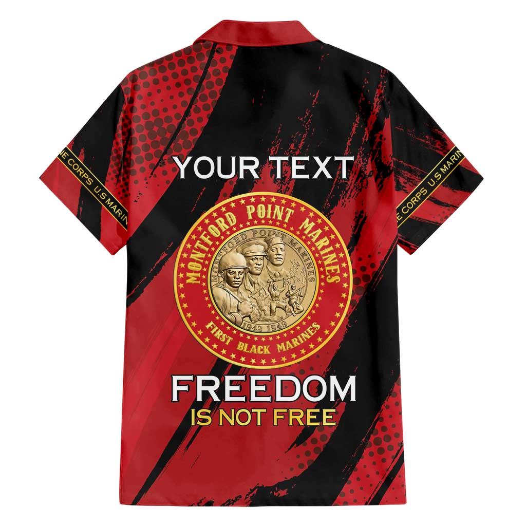 Personalized Proud to Honor Montford Point Marines Family Matching Short Sleeve Bodycon Dress and Hawaiian Shirt Freedom Is Not Free - Red - Wonder Print Shop