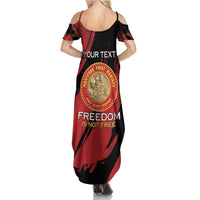 Personalized Proud to Honor Montford Point Marines Family Matching Summer Maxi Dress and Hawaiian Shirt Freedom Is Not Free - Red - Wonder Print Shop