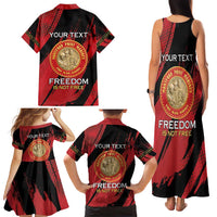 Personalized Proud to Honor Montford Point Marines Family Matching Tank Maxi Dress and Hawaiian Shirt Freedom Is Not Free - Red - Wonder Print Shop