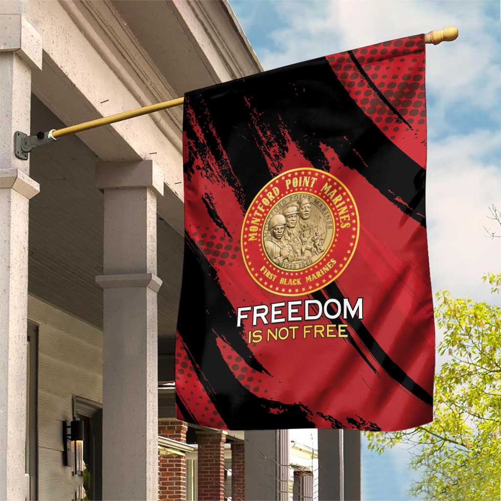 Proud to Honor Montford Point Marines Garden Flag Freedom Is Not Free - Red - Wonder Print Shop