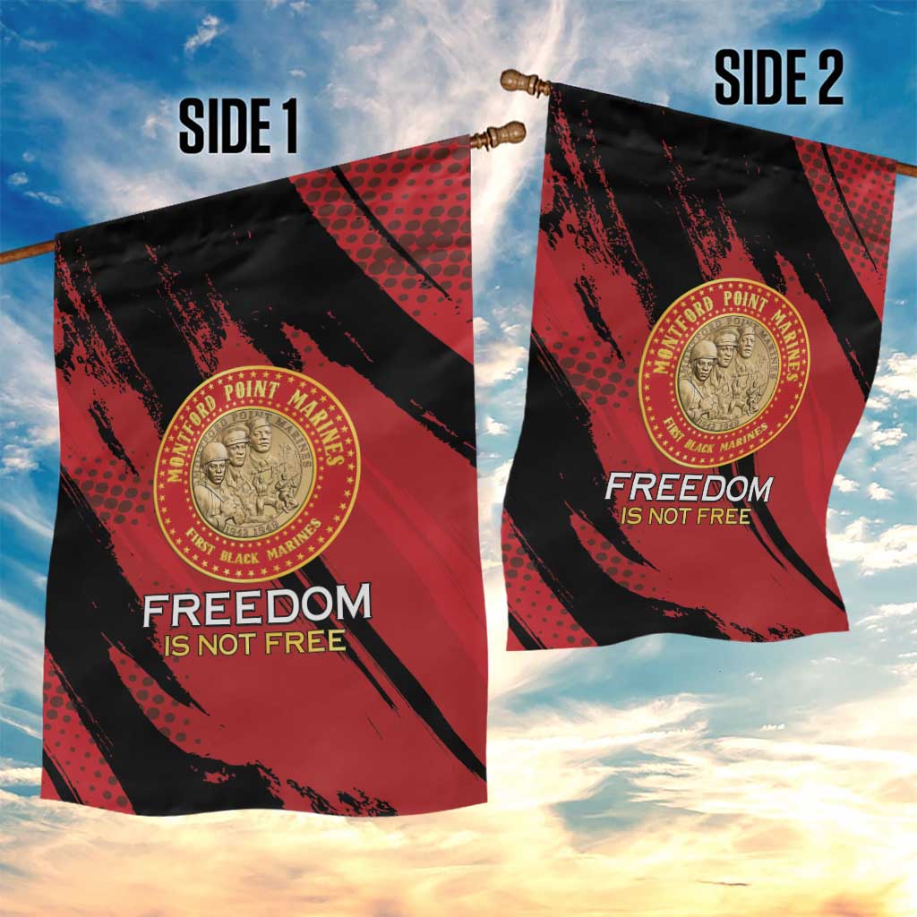 Proud to Honor Montford Point Marines Garden Flag Freedom Is Not Free - Red - Wonder Print Shop