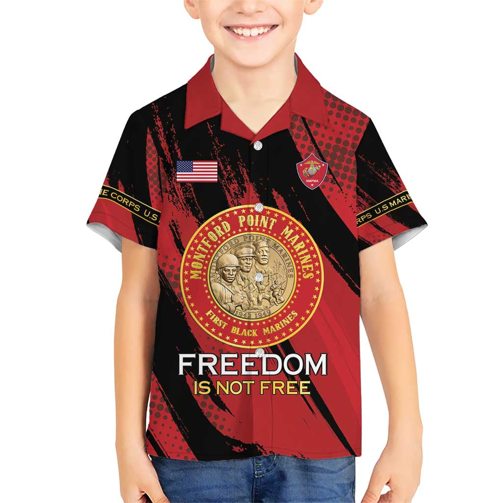 Personalized Proud to Honor Montford Point Marines Hawaiian Shirt Freedom Is Not Free - Red - Wonder Print Shop