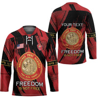 Personalized Proud to Honor Montford Point Marines Hockey Jersey Freedom Is Not Free - Red - Wonder Print Shop
