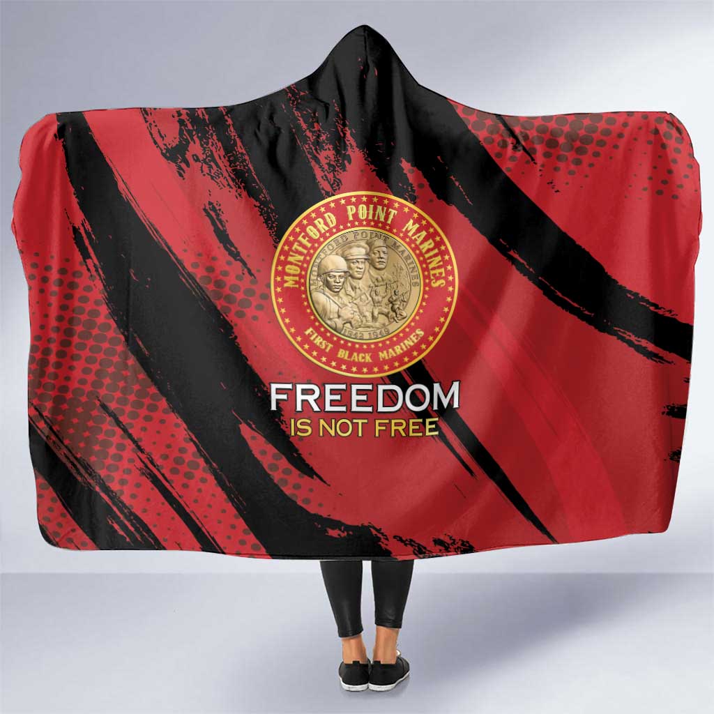 Proud to Honor Montford Point Marines Hooded Blanket Freedom Is Not Free - Red - Wonder Print Shop