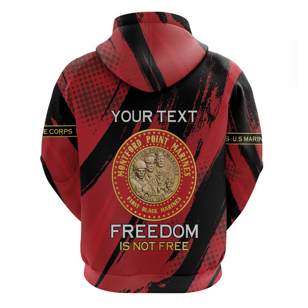 Personalized Proud to Honor Montford Point Marines Hoodie Freedom Is Not Free - Red - Wonder Print Shop