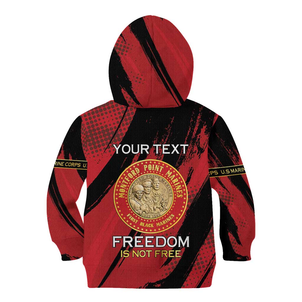 Personalized Proud to Honor Montford Point Marines Kid Hoodie Freedom Is Not Free - Red - Wonder Print Shop