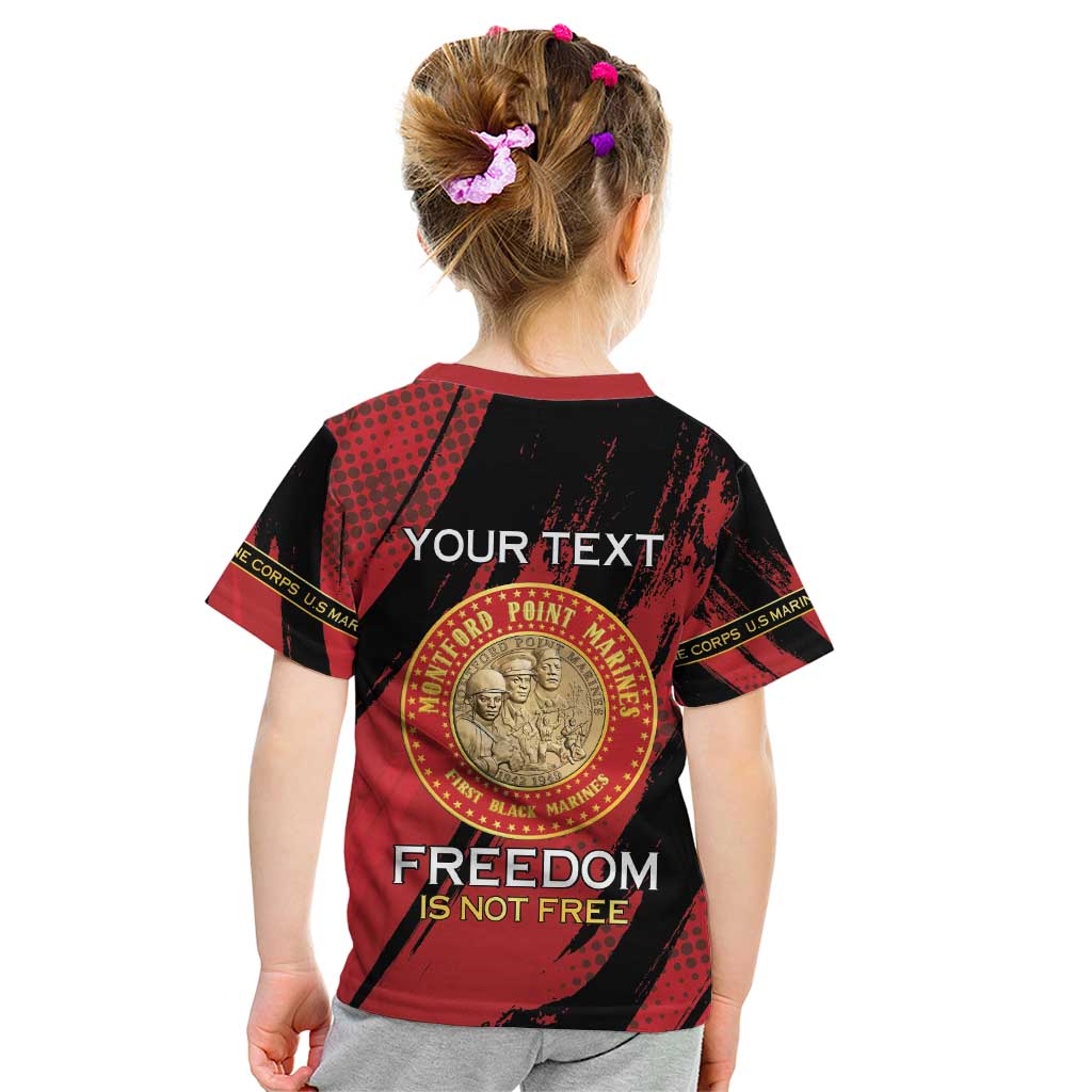 Personalized Proud to Honor Montford Point Marines Kid T Shirt Freedom Is Not Free - Red - Wonder Print Shop