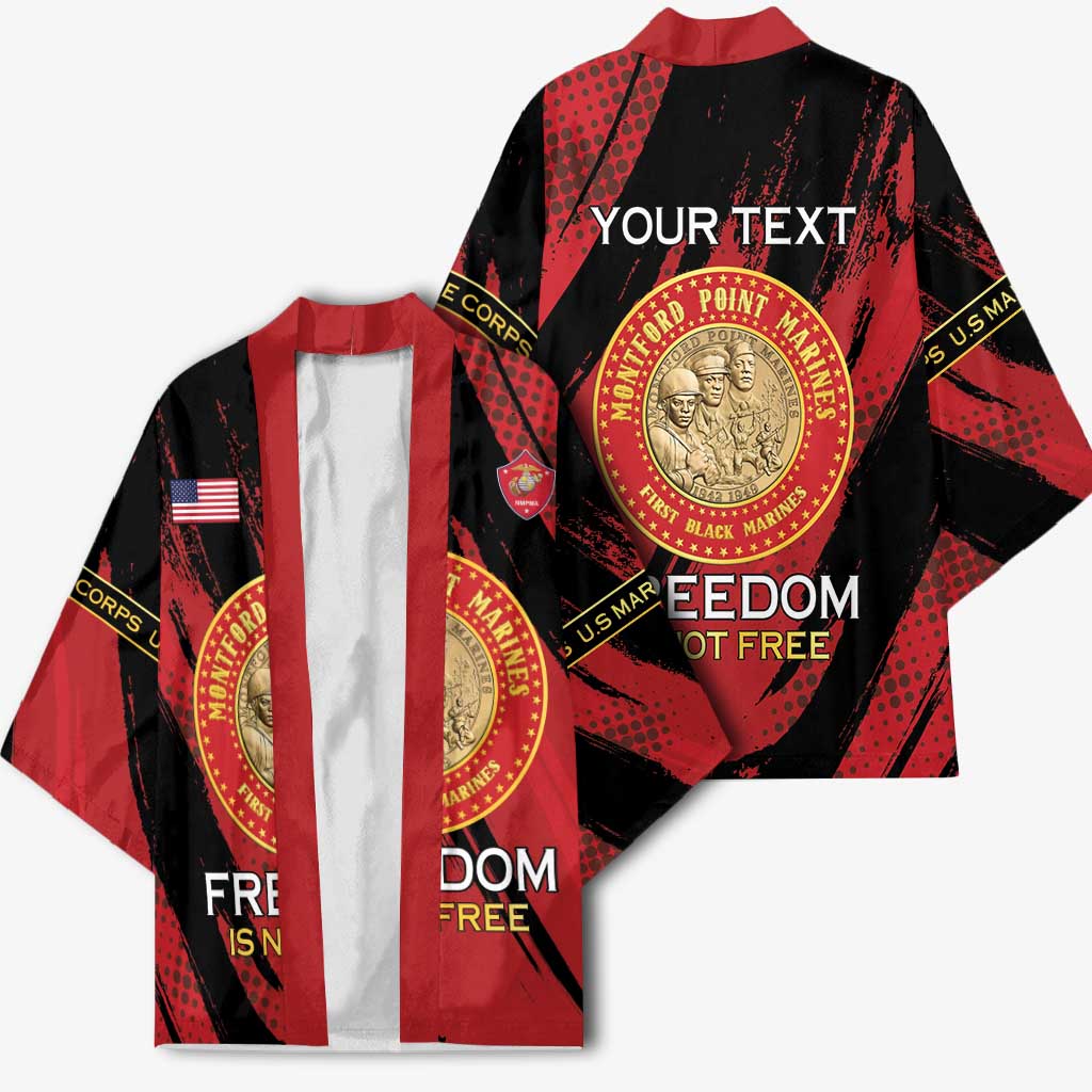 Personalized Proud to Honor Montford Point Marines Kimono Freedom Is Not Free - Red - Wonder Print Shop