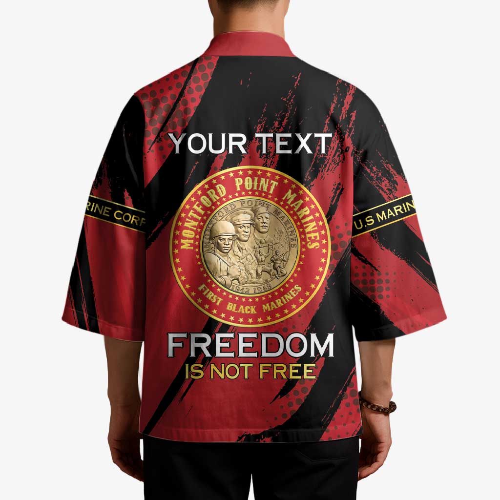 Personalized Proud to Honor Montford Point Marines Kimono Freedom Is Not Free - Red - Wonder Print Shop
