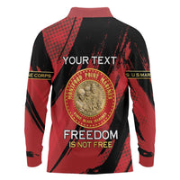 Personalized Proud to Honor Montford Point Marines Long Sleeve Polo Shirt Freedom Is Not Free - Red - Wonder Print Shop