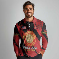 Personalized Proud to Honor Montford Point Marines Long Sleeve Polo Shirt Freedom Is Not Free - Red - Wonder Print Shop