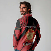 Personalized Proud to Honor Montford Point Marines Long Sleeve Polo Shirt Freedom Is Not Free - Red - Wonder Print Shop