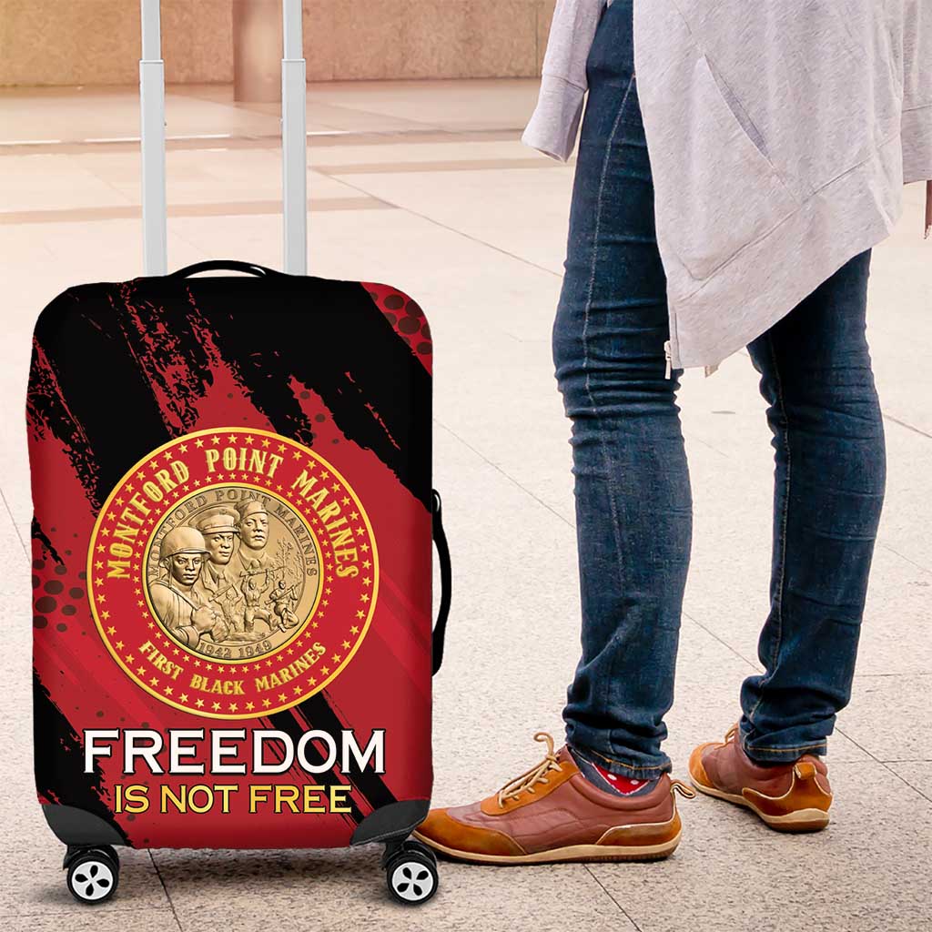 Proud to Honor Montford Point Marines Luggage Cover Freedom Is Not Free - Red - Wonder Print Shop