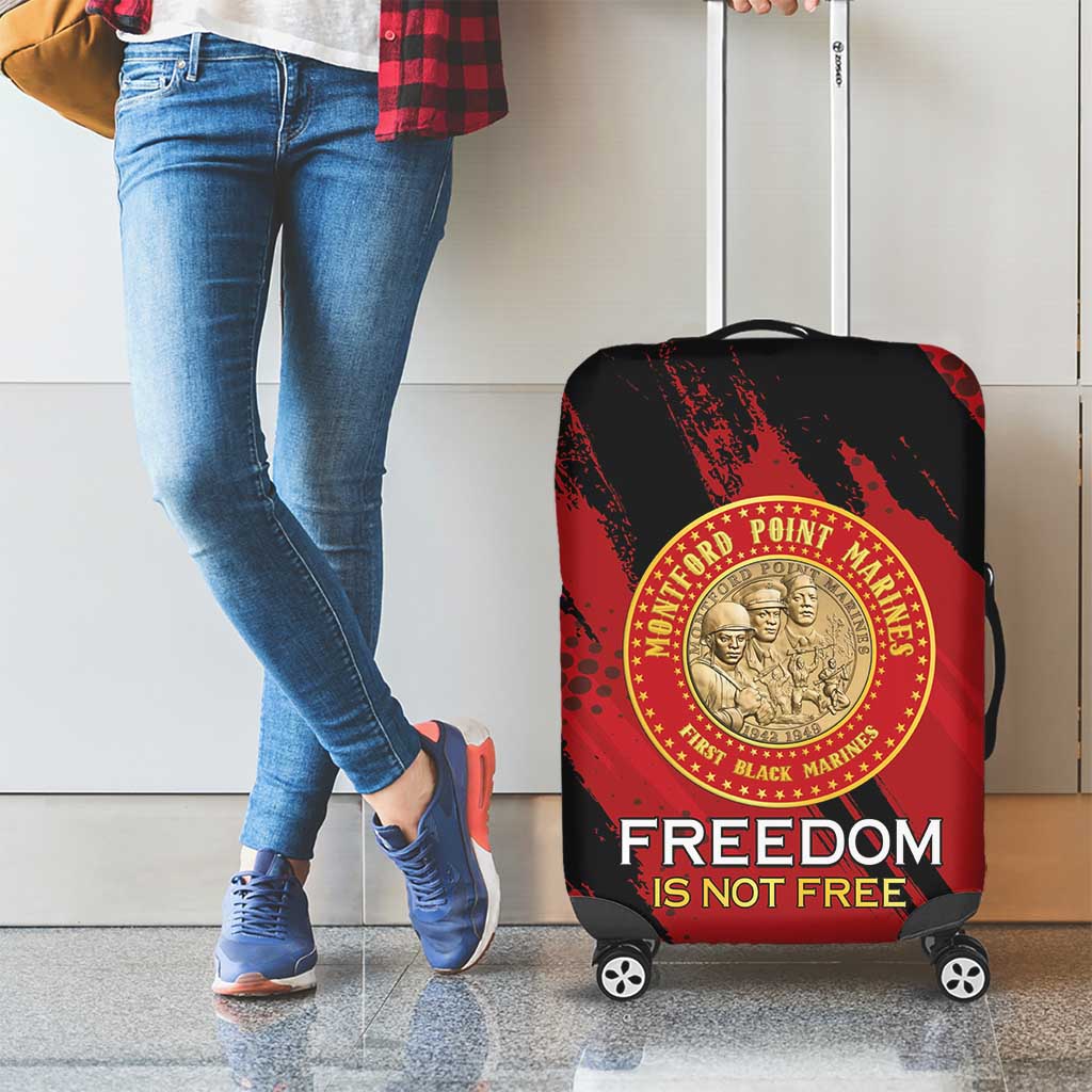 Proud to Honor Montford Point Marines Luggage Cover Freedom Is Not Free - Red - Wonder Print Shop