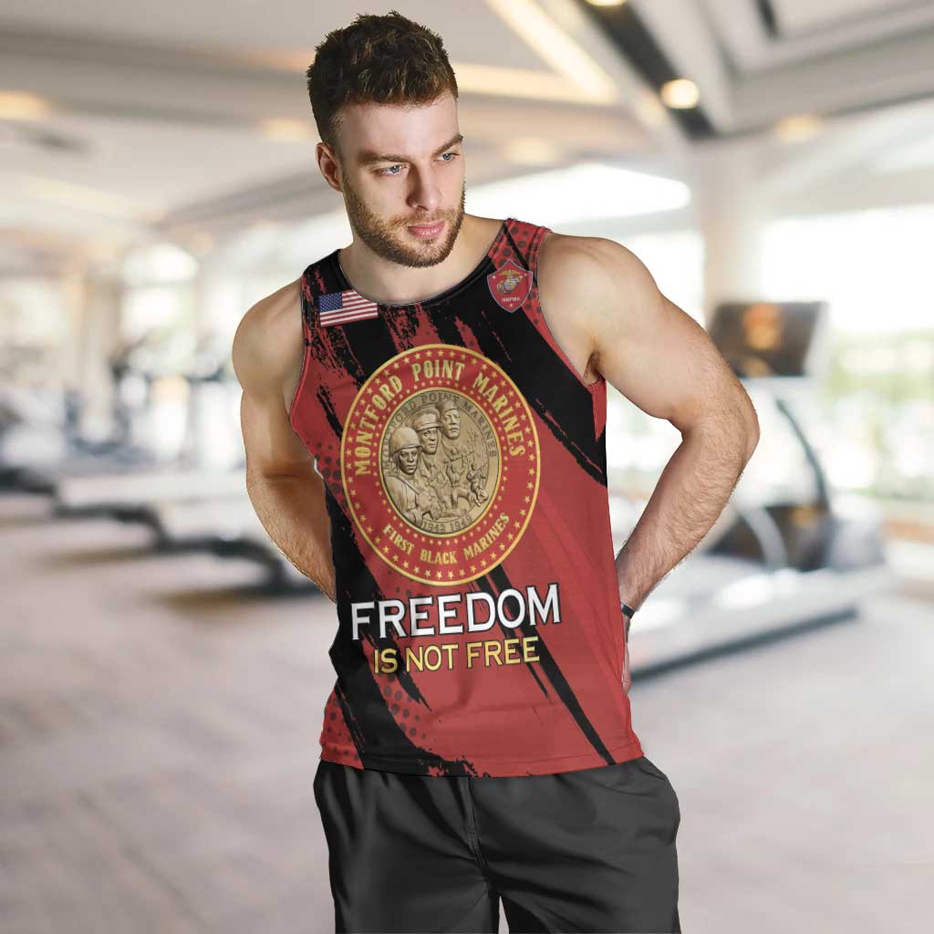 Personalized Proud to Honor Montford Point Marines Men Tank Top Freedom Is Not Free - Red - Wonder Print Shop