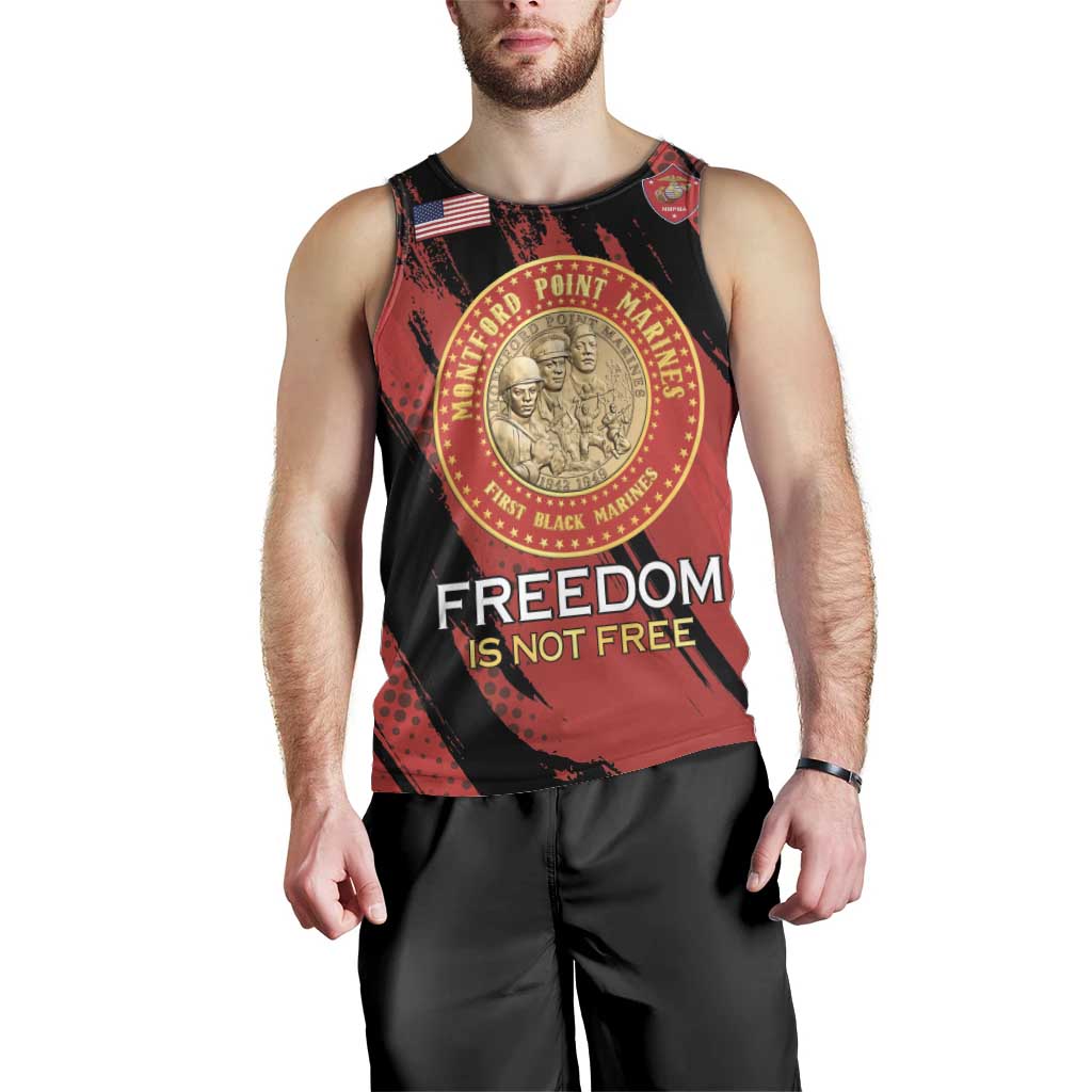 Personalized Proud to Honor Montford Point Marines Men Tank Top Freedom Is Not Free - Red - Wonder Print Shop