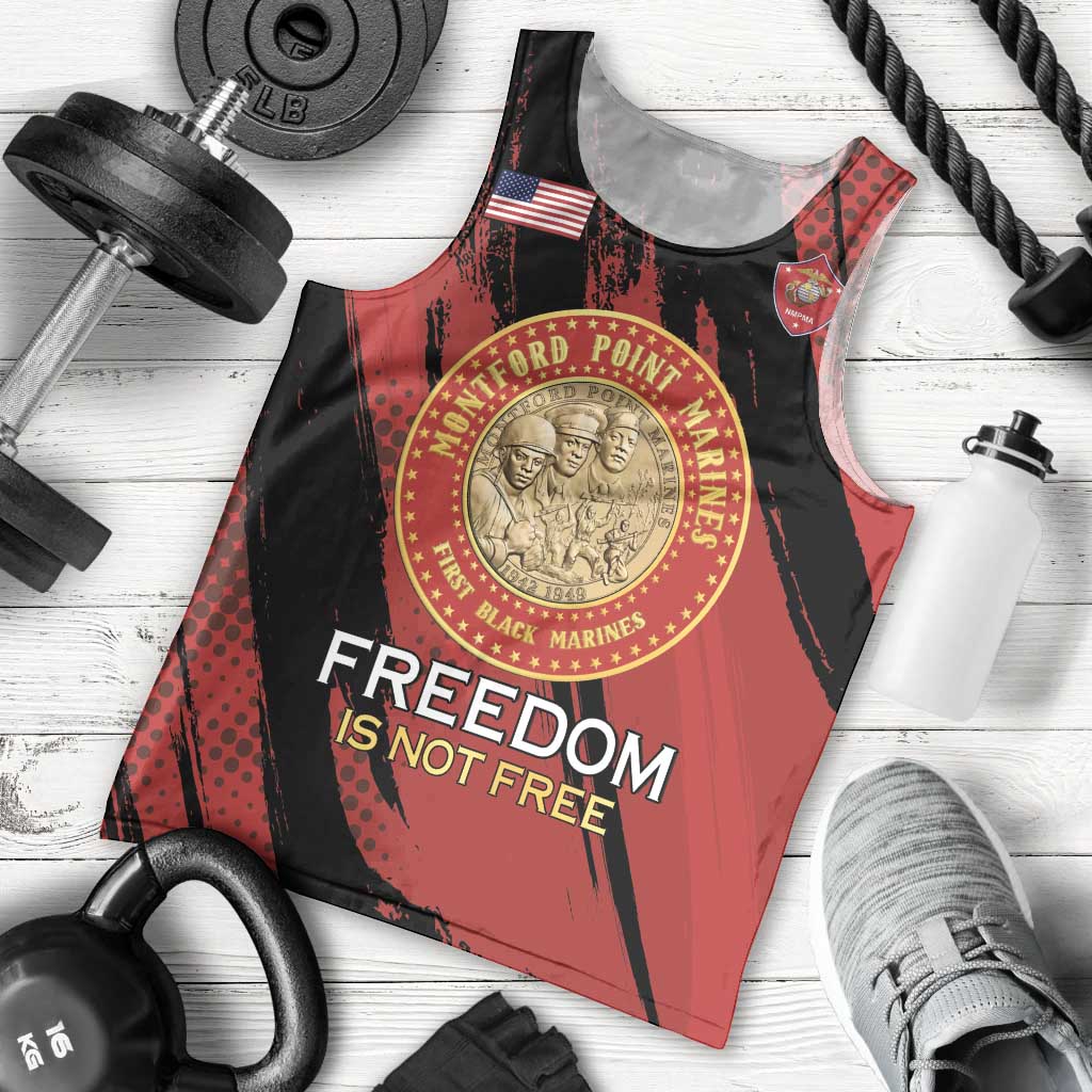 Personalized Proud to Honor Montford Point Marines Men Tank Top Freedom Is Not Free - Red - Wonder Print Shop