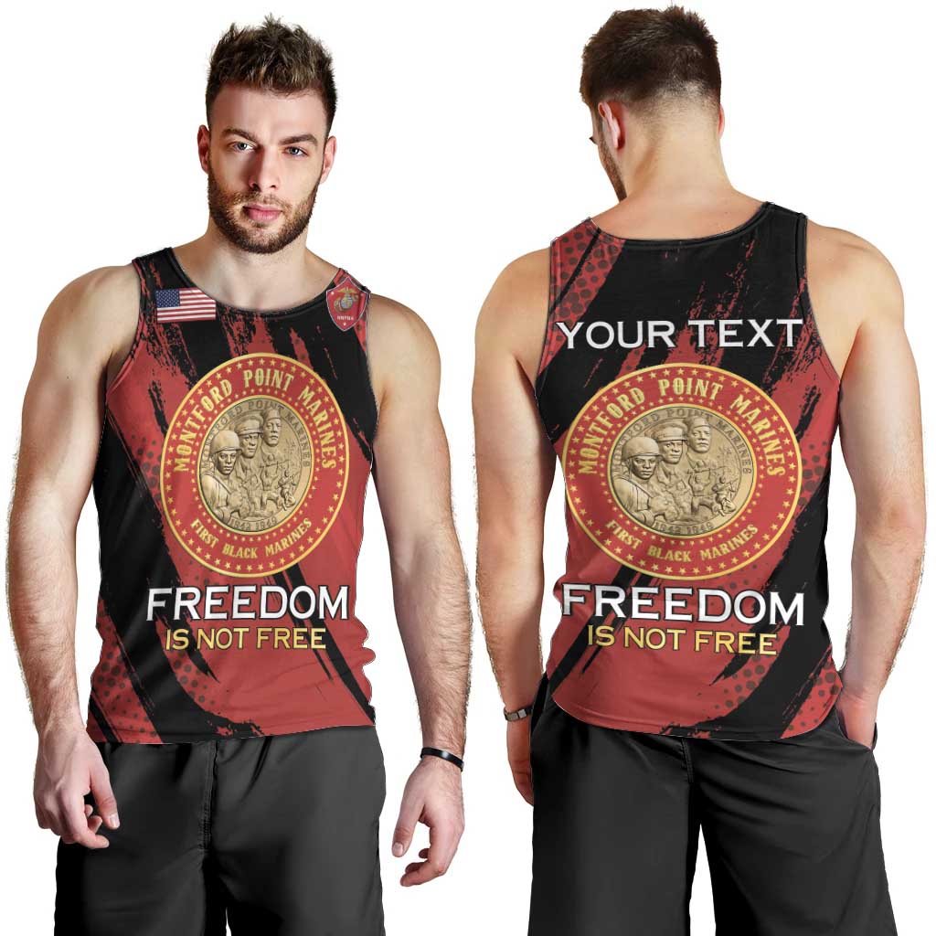 Personalized Proud to Honor Montford Point Marines Men Tank Top Freedom Is Not Free - Red - Wonder Print Shop