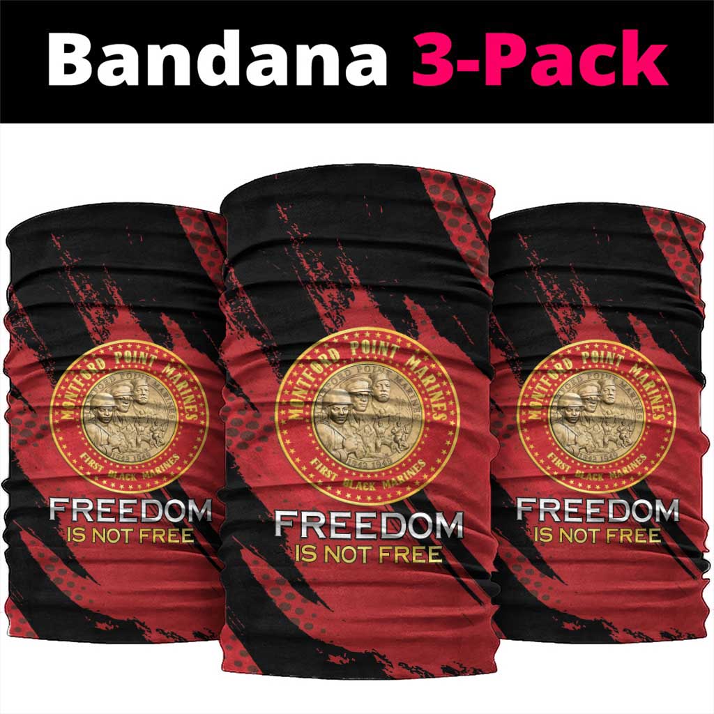 Proud to Honor Montford Point Marines Neck Gaiter Freedom Is Not Free - Red - Wonder Print Shop