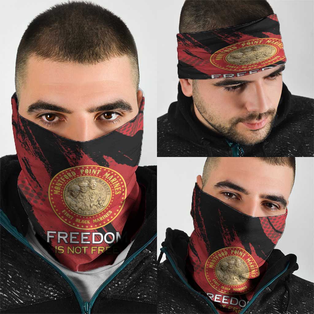 Proud to Honor Montford Point Marines Neck Gaiter Freedom Is Not Free - Red - Wonder Print Shop