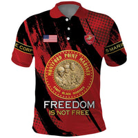 Personalized Proud to Honor Montford Point Marines Polo Shirt Freedom Is Not Free - Red - Wonder Print Shop