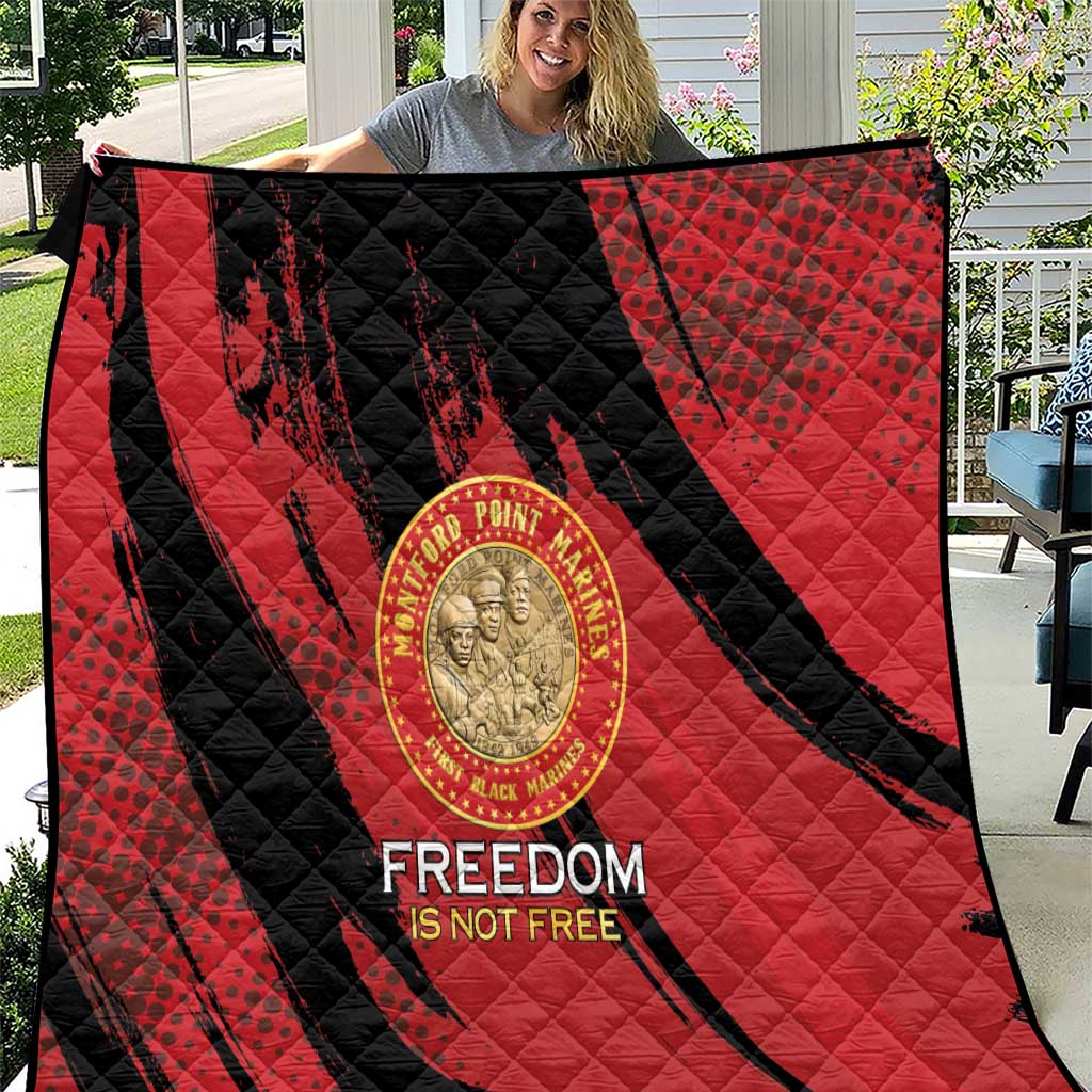 Proud to Honor Montford Point Marines Quilt Freedom Is Not Free - Red - Wonder Print Shop